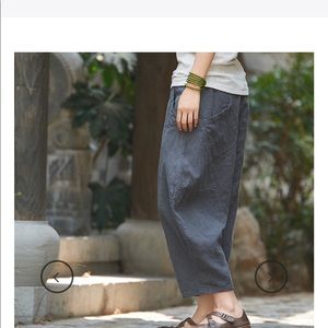 Osonian linen lantern cropped pant NWT